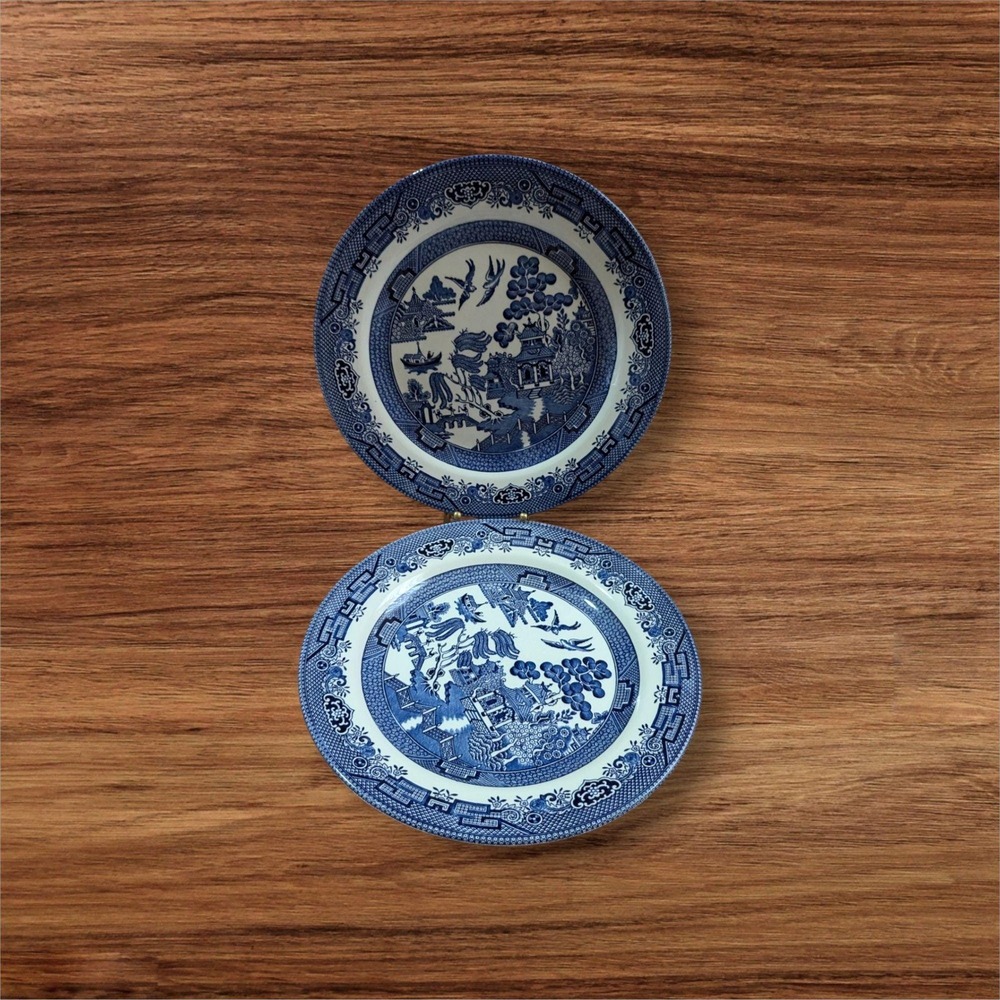 Churchill Willow Blue 10.25-Inch Dinner Plates Set Of 2‎ Made In England